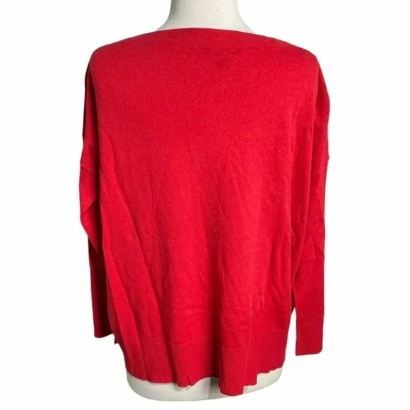 J. Crew S/M Red button boat neck‎ sweater with buttons - Picture 4 of 8